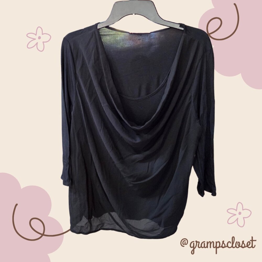 East Adeline 1X Ruffle Neck Top